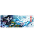 Compact 32x12 inches mouse pad featuring Giyu Tomioka, surrounded by waves, capturing the calm power of the Water Hashira in Demon Slayer.