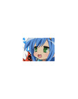 Classic anime girl mouse pad 14x10 inches with victory pose, star pattern background, smooth glide surface.