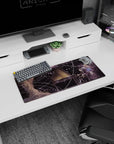 28x12 inches anime mouse pad showing a tuxedo pianist at a black grand piano with a blonde girl behind him.