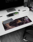 Anime mouse pad 32x12 inches showing a sharp tux pianist at a black grand piano, girl in blue behind.