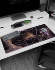 36x16 inches anime desk pad showing tuxedo pianist at a black grand piano, girl in blue coat behind.