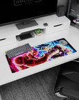 Artistic 32x12 inches mouse pad showcasing Goku and Jiren, with cosmic energy and determination, perfect for adding strength to your workspace.