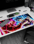 Anime mouse pad 40x20 inches featuring Kirito and Asuna from Sword Art Online, with striking sapphire and crimson design.
