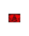 Classic anime mouse pad 14x10 inches with masked samurai armor, kanji text, and ink-flame edges.