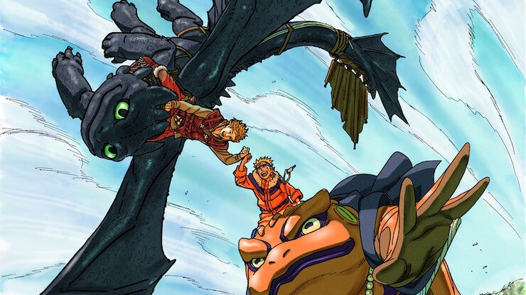 Hiccup Meets Naruto in Special Illustration for How to Train Your Dragon Movie