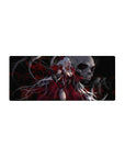 28x12 inches anime girl mouse pad with white-haired demon queen, horns, roses, and flowing red dress.