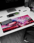 Fantasy Landscapes Deskmat | Mousepad | Deskpad - Sakura Moonlit Stroll