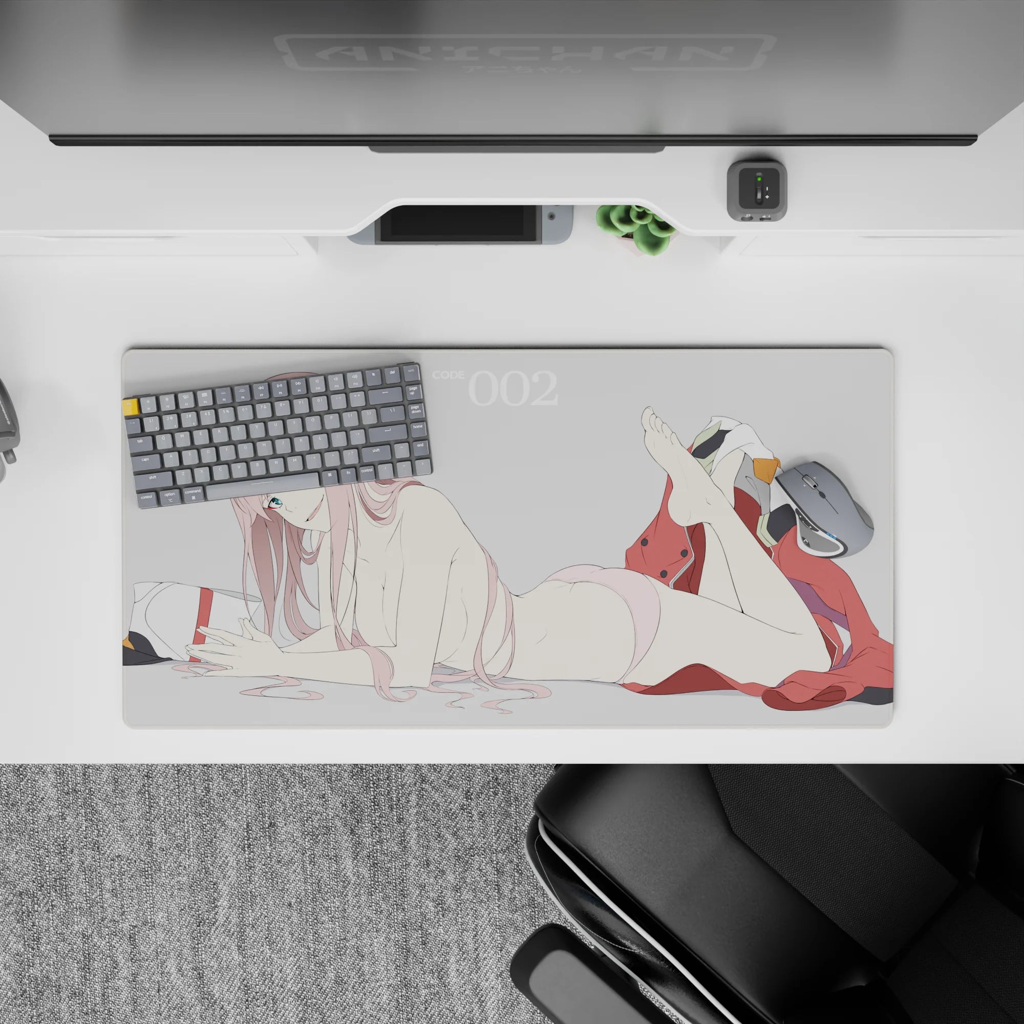 Darling In The Franxx - Anime Mouse Pad and Desk Pad - Zero Two’s Signature Smirk - AniChan