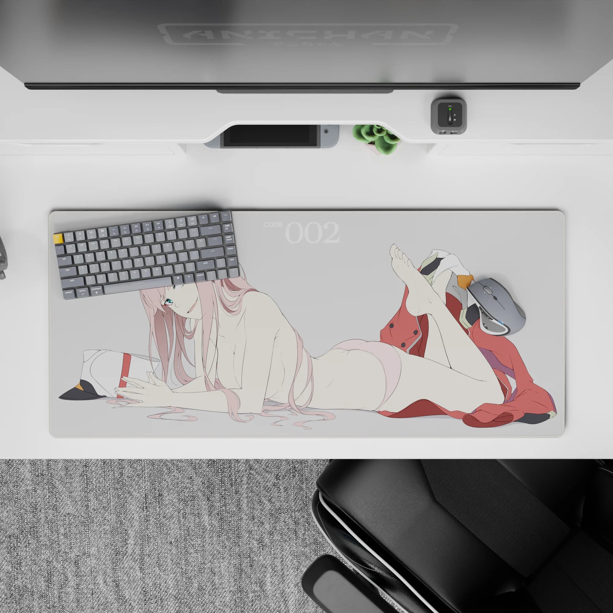 Darling In The Franxx - Anime Mouse Pad and Desk Pad - Zero Two’s Signature Smirk - AniChan