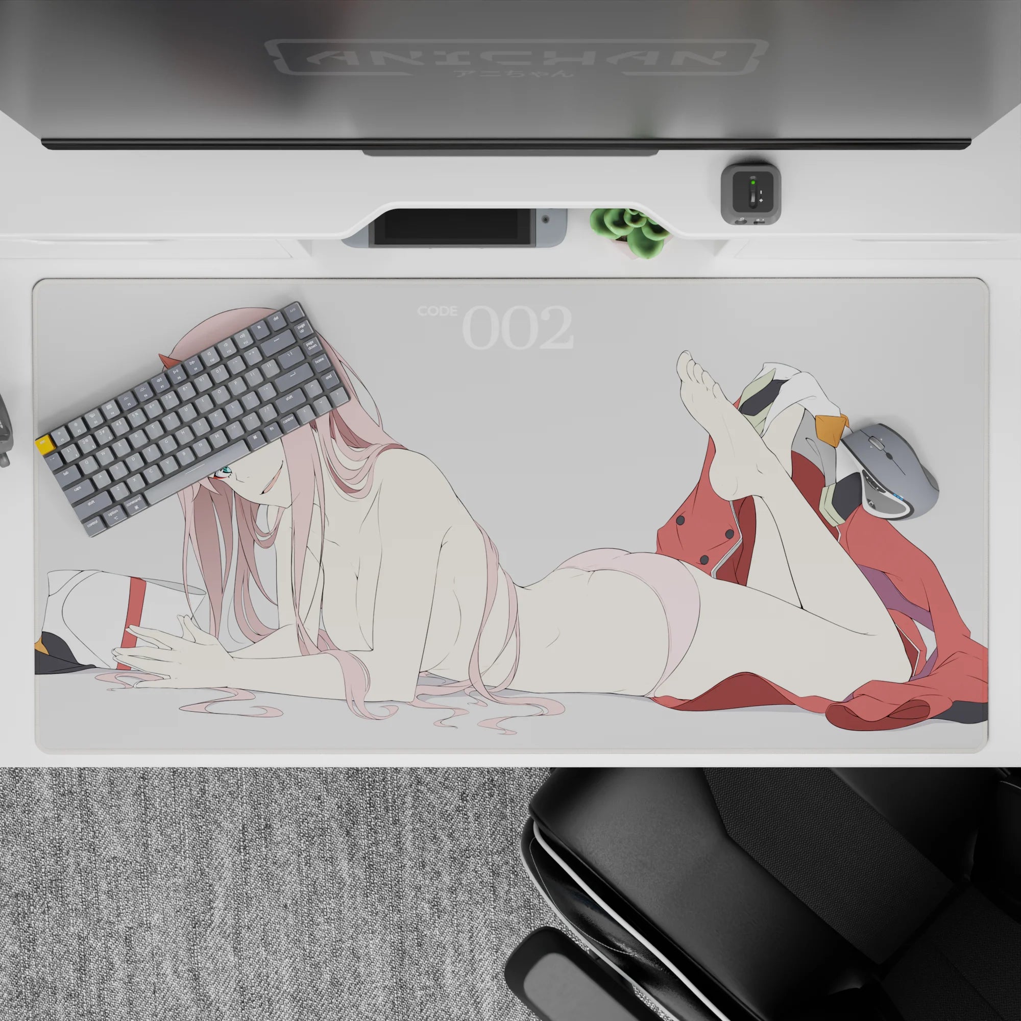 Darling In The Franxx - Anime Mouse Pad and Desk Pad - Zero Two’s Signature Smirk - AniChan