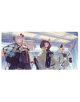 Arknights anime girl mouse pad 32x16 inches with three operators in a sci-fi hallway, desk mat.