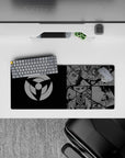 28x12 inches black and steel-gray anime mouse pad with dark Akatsuki vibe and crisp manga panel look.