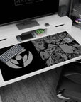 40x20 inches Naruto desk pad featuring Obito, Kakashi, Itachi, and Sasuke in tense manga-style stares.