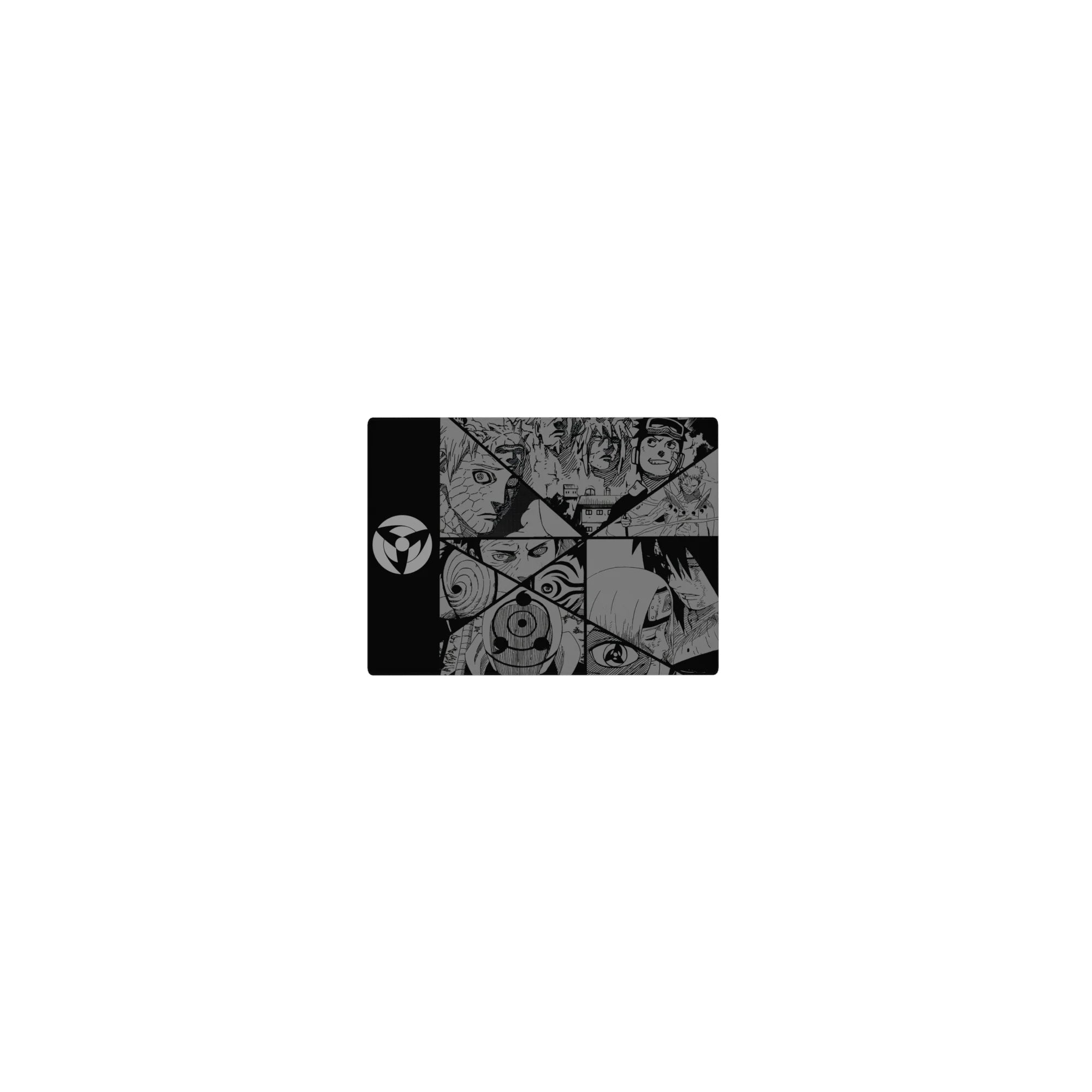 Classic anime mouse pad 14x10 inches with manga panels and Sharingan eyes featuring Uchiha theme.