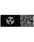 Naruto Shippuden anime mouse pad 32x12 inches with manga panels, Sharingan eyes, masks, and swirl.