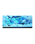 28x12 inches anime girl mouse pad with dreamy ocean scene and whale sharks, fish confetti, and stars.