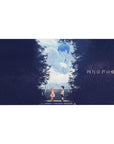 Your Lie in April anime desk pad 40x20 inches with students on steps and dreamy sky scene above.