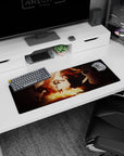 Shanks placing the straw hat on young Luffy One Piece mouse pad 32x12 inches, warm nostalgic scene.