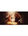 One Piece anime desk pad 36x16 inches with Shanks and Luffy straw hat scene, bold Jolly Roger art.