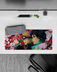 Naruto anime mouse pad 28x12 inches featuring Team 7—Sakura, Naruto, Sasuke—in bold sketch-art with vibrant colors.