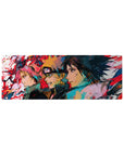 Anime mouse pad 32x12 inches featuring Team 7—Sakura, Naruto, and Sasuke—in dynamic sketch-art with vivid colors.