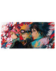 Anime mouse pad 32x16 inches featuring Naruto, Sakura, and Sasuke from Team 7 in dynamic sketch-art style.