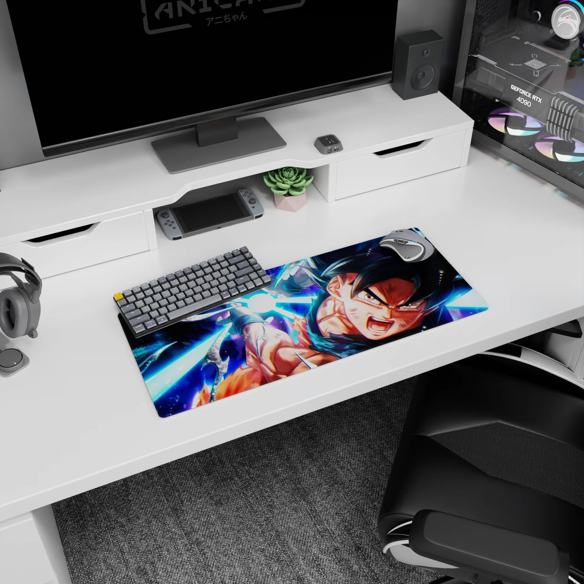 Dragon Ball Deskmat | Mousepad | Deskpad - Goku&#39;s Final Kamehameha - AniChan