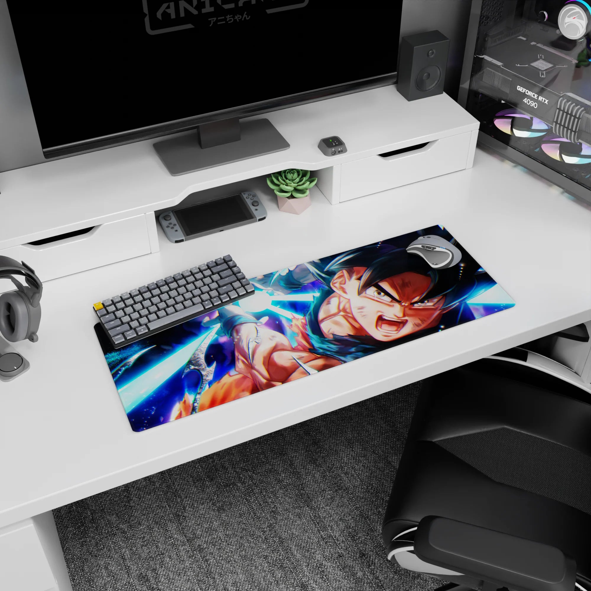 Dragon Ball Deskmat | Mousepad | Deskpad - Goku&#39;s Final Kamehameha - AniChan