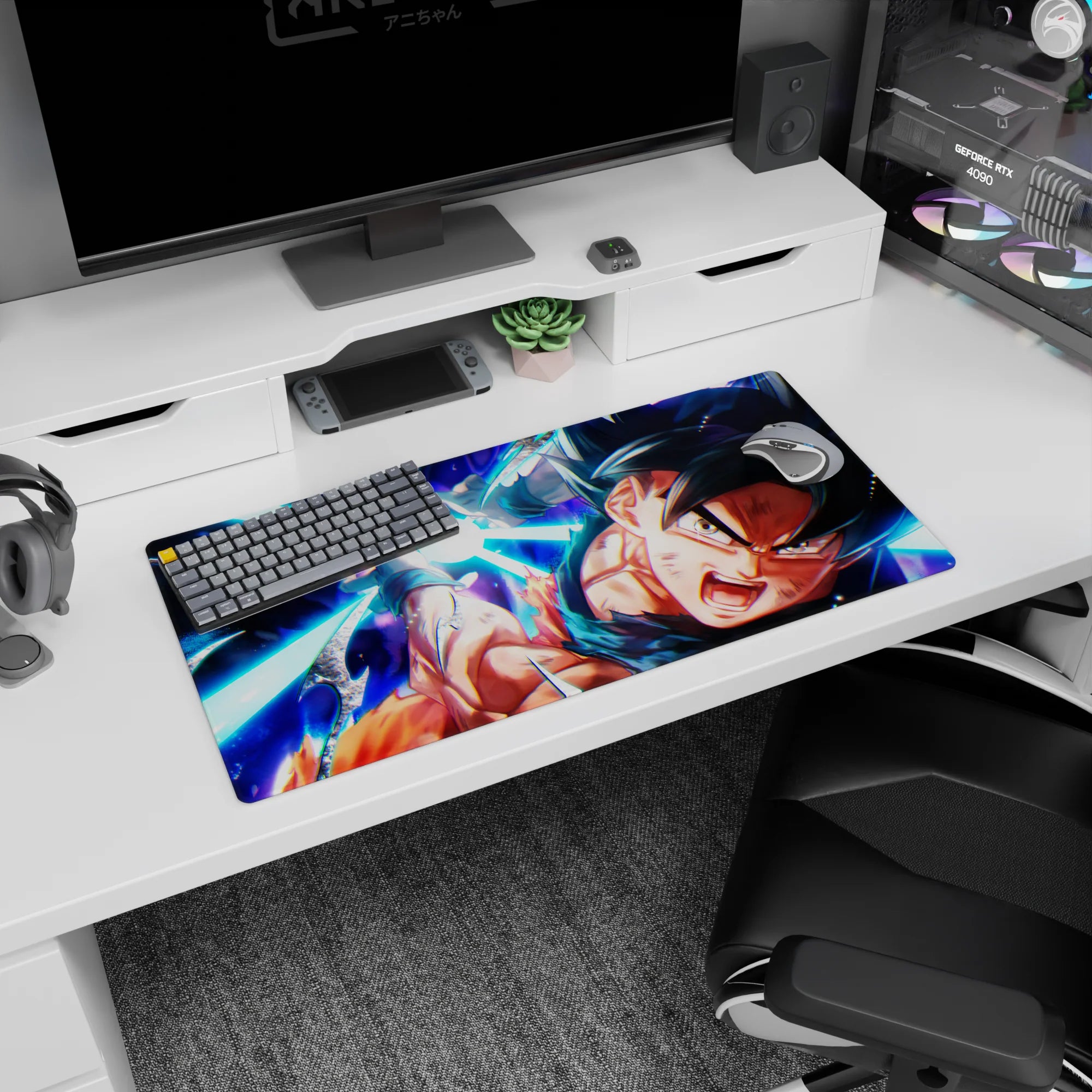 Dragon Ball Deskmat | Mousepad | Deskpad - Goku&#39;s Final Kamehameha - AniChan