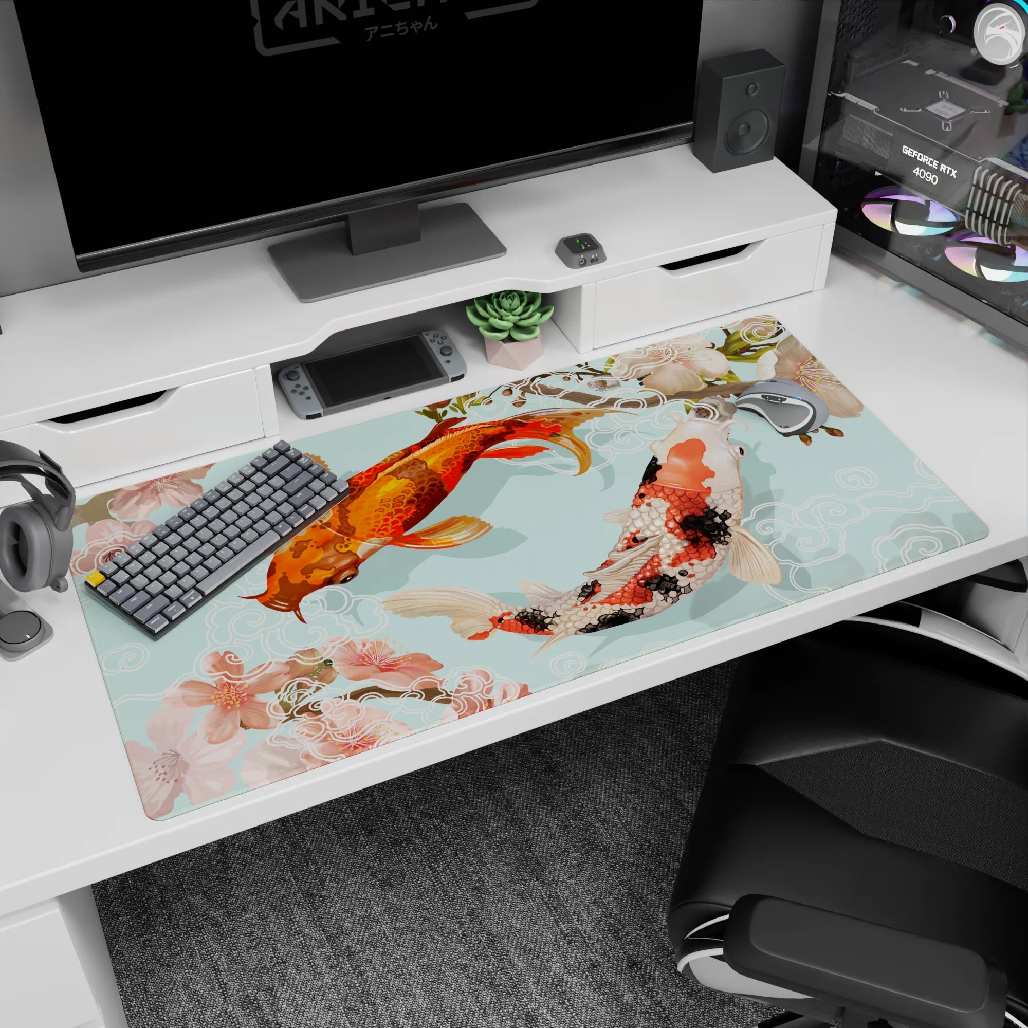 Zen-Japan Deskmat | Mousepad | Deskpad - Serenity Koi Dance - AniChan