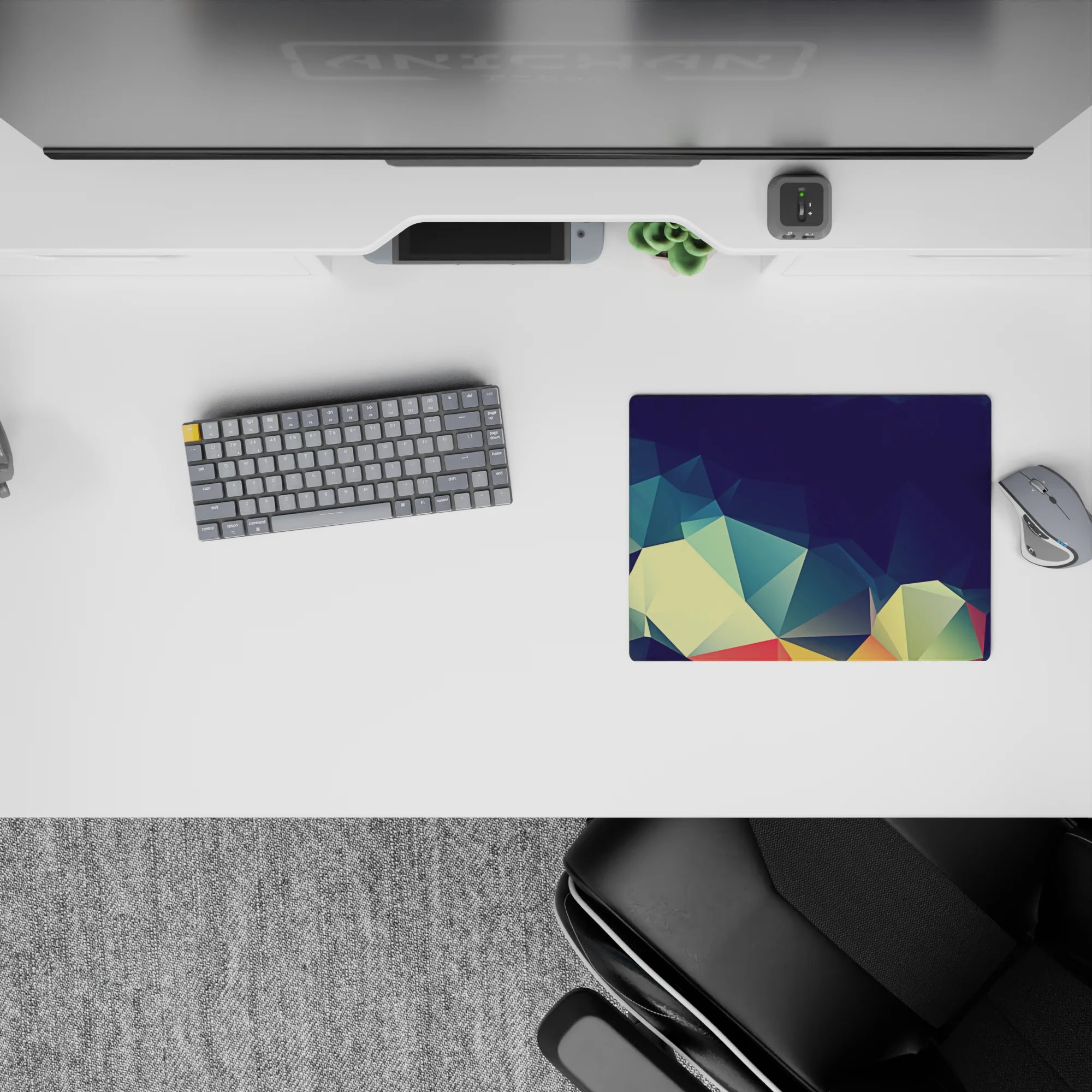 Abstract Polygon Deskmat | Mousepad | Deskpad - Prismatic Polygon Flow - AniChan