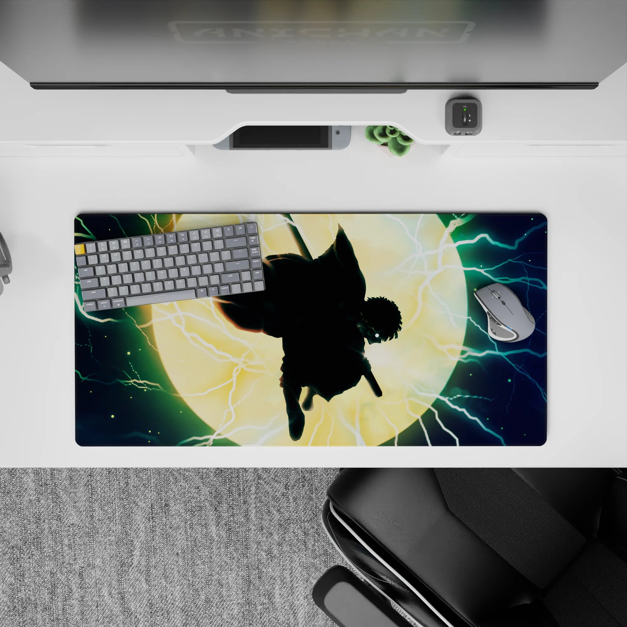 Demon Slayer Deskmat | Mousepad | Deskpad - Thunder&#39;s Vengeance - AniChan