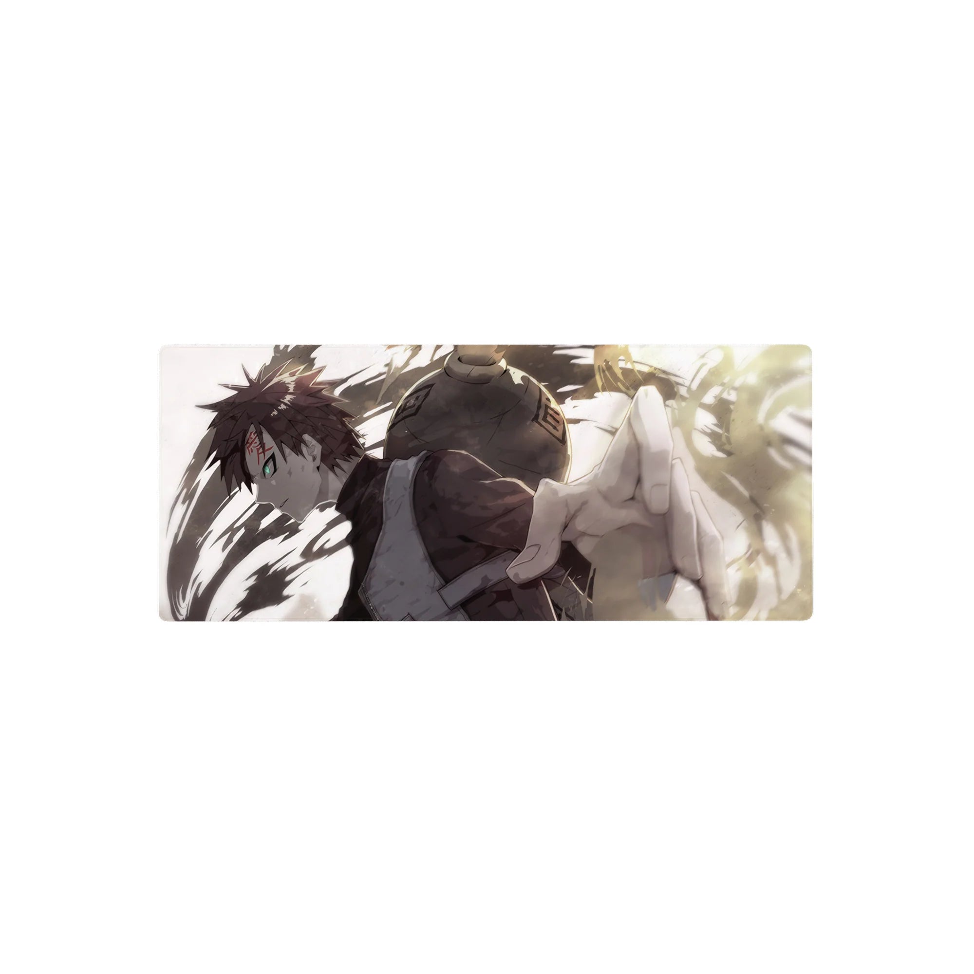 28x12 inches anime mouse pad with sand swirl design, gritty texture, and smooth glide for desk use.