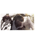 32x16 inches anime mouse pad with Gaara, swirling sand gourd art, smooth glide desk mat design.
