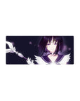 28x12 inches anime girl mouse pad with purple-eyed bob cut, tiara detail, sailor collar, and wand.