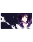 32x16 inches anime girl mouse pad with dark bob hair, purple eyes, tiara, sailor collar, and wand.