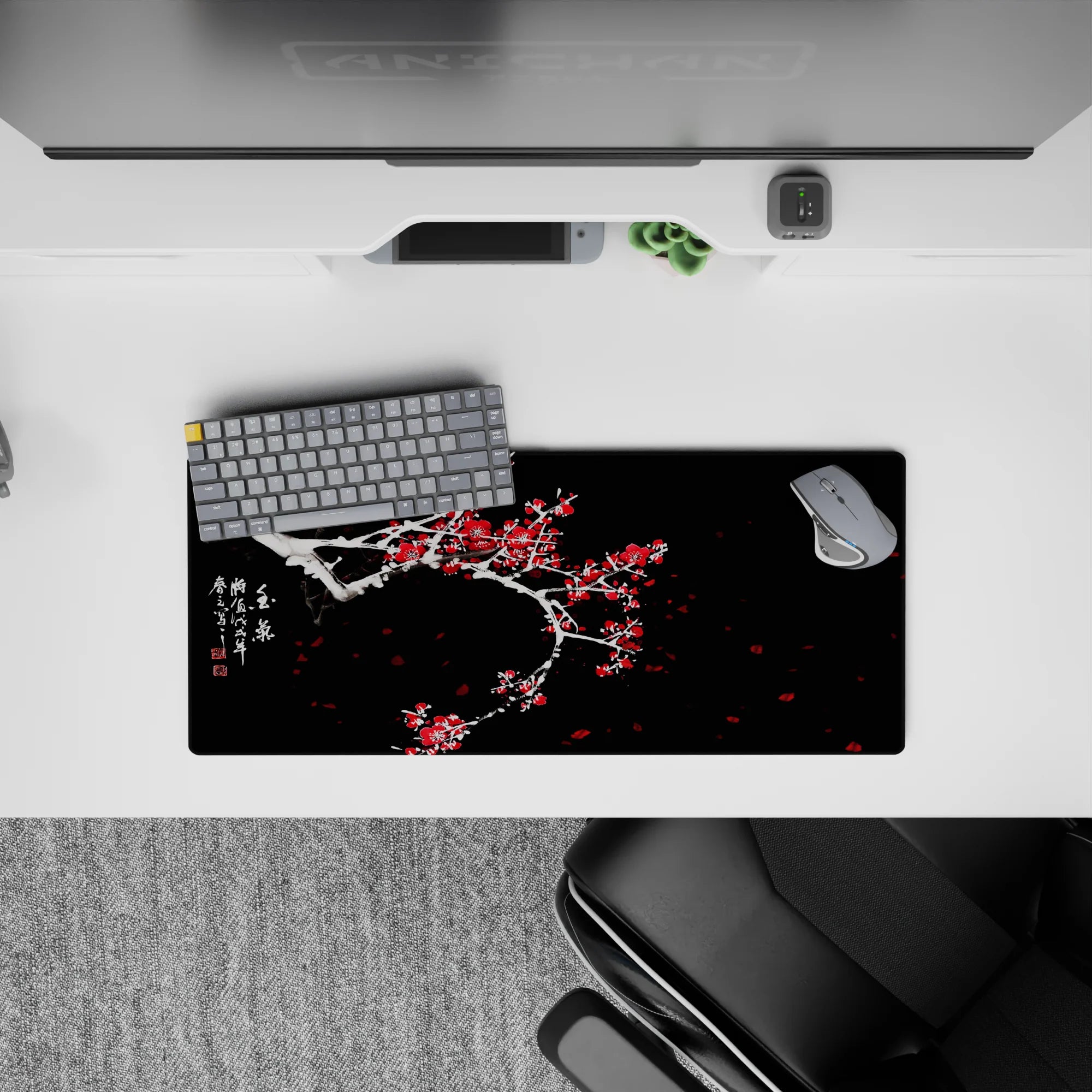 Zen-Japan Deskmat | Mousepad | Deskpad - Winter Blossom Grace - AniChan