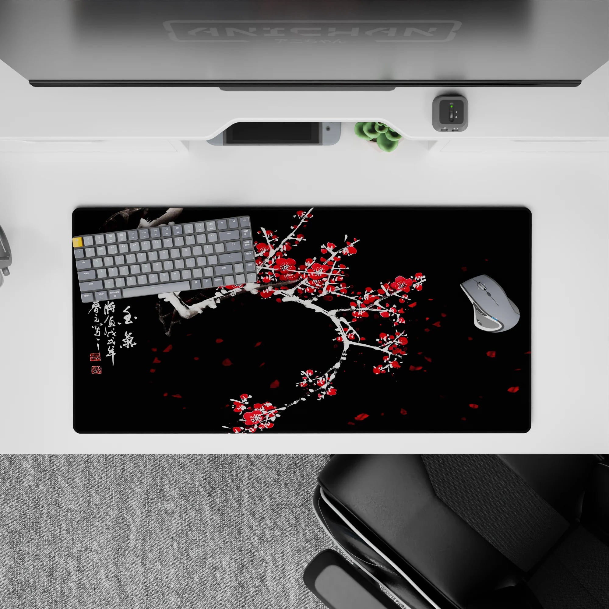 Zen-Japan Deskmat | Mousepad | Deskpad - Winter Blossom Grace - AniChan