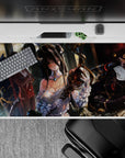 Anime desk pad 40x20 inches featuring Albedo and Ainz Ooal Gown from Overlord, with a dreamy, painterly vibe.