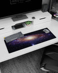 Night sky scene mouse pad, 32x12 inches, featuring tiny stars around a soft glowing galactic center.