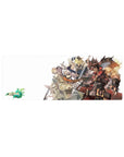 Guilty Gear Xrd anime mouse pad 32x12 inches with Sol Badguy and fighters in a diagonal poster layout.