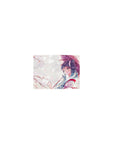 Classic anime girl mouse pad 14x10 inches with blue-haired girl, umbrella, and falling sakura petals.