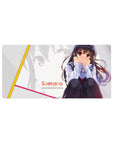 32x16 inches anime girl mouse pad with Utaha artwork, clean pastel layout, and bold diagonal accents.