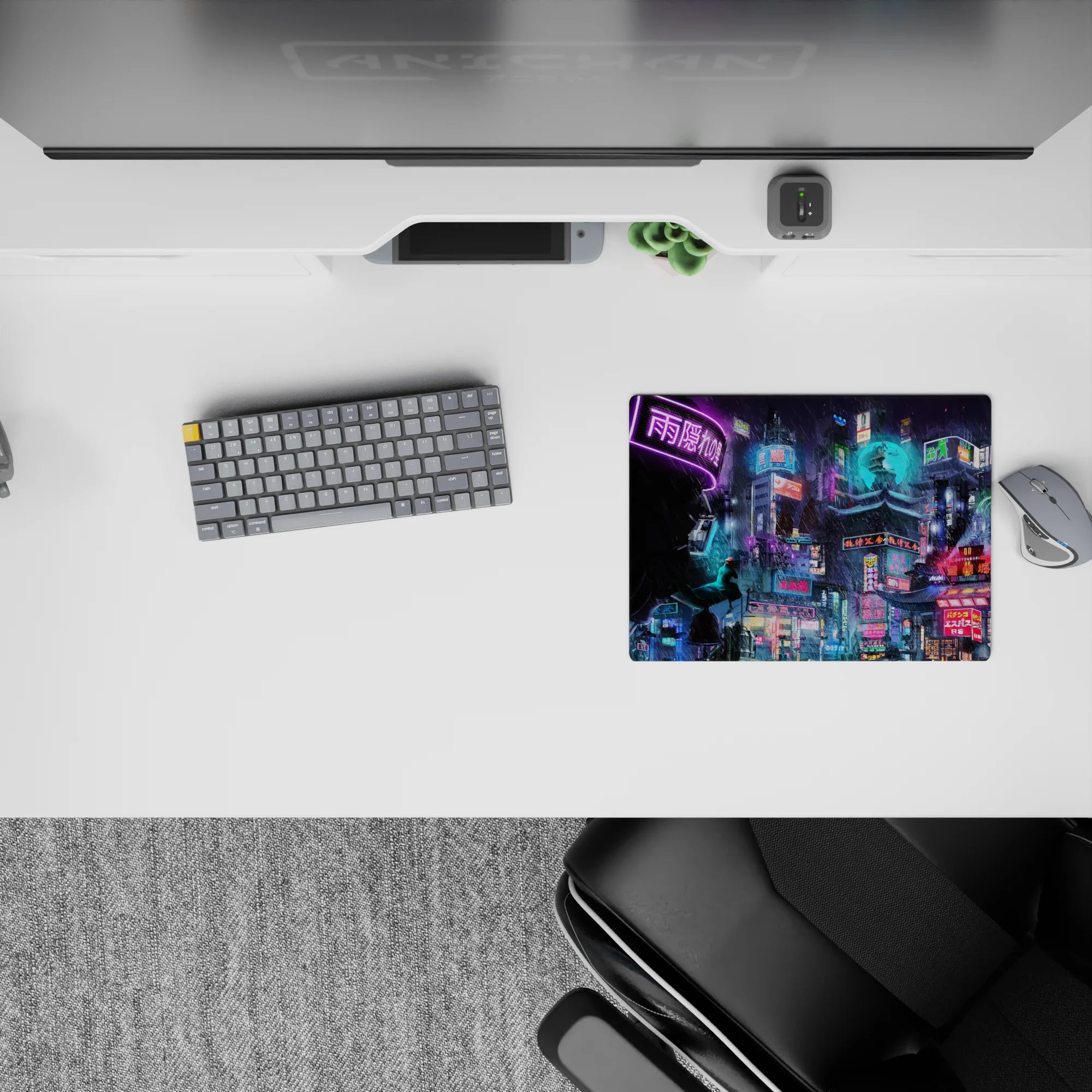 Fantasy Landscapes Deskmat | Mousepad | Deskpad - Neon Dystopia