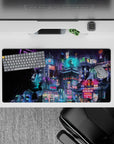 Fantasy Landscapes Deskmat | Mousepad | Deskpad - Neon Dystopia