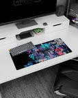 Fantasy Landscapes Deskmat | Mousepad | Deskpad - Neon Dystopia