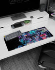 Fantasy Landscapes Deskmat | Mousepad | Deskpad - Neon Dystopia