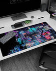 Fantasy Landscapes Deskmat | Mousepad | Deskpad - Neon Dystopia