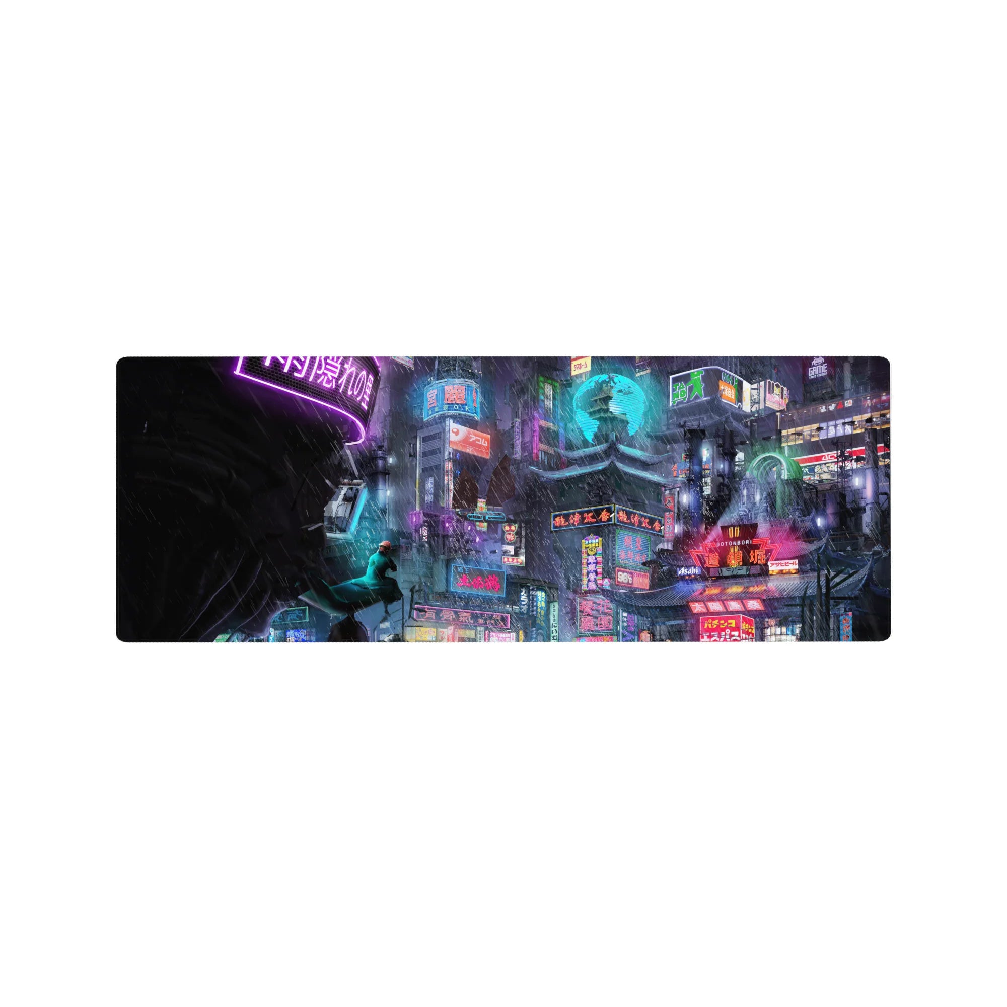 Fantasy Landscapes Deskmat | Mousepad | Deskpad - Neon Dystopia