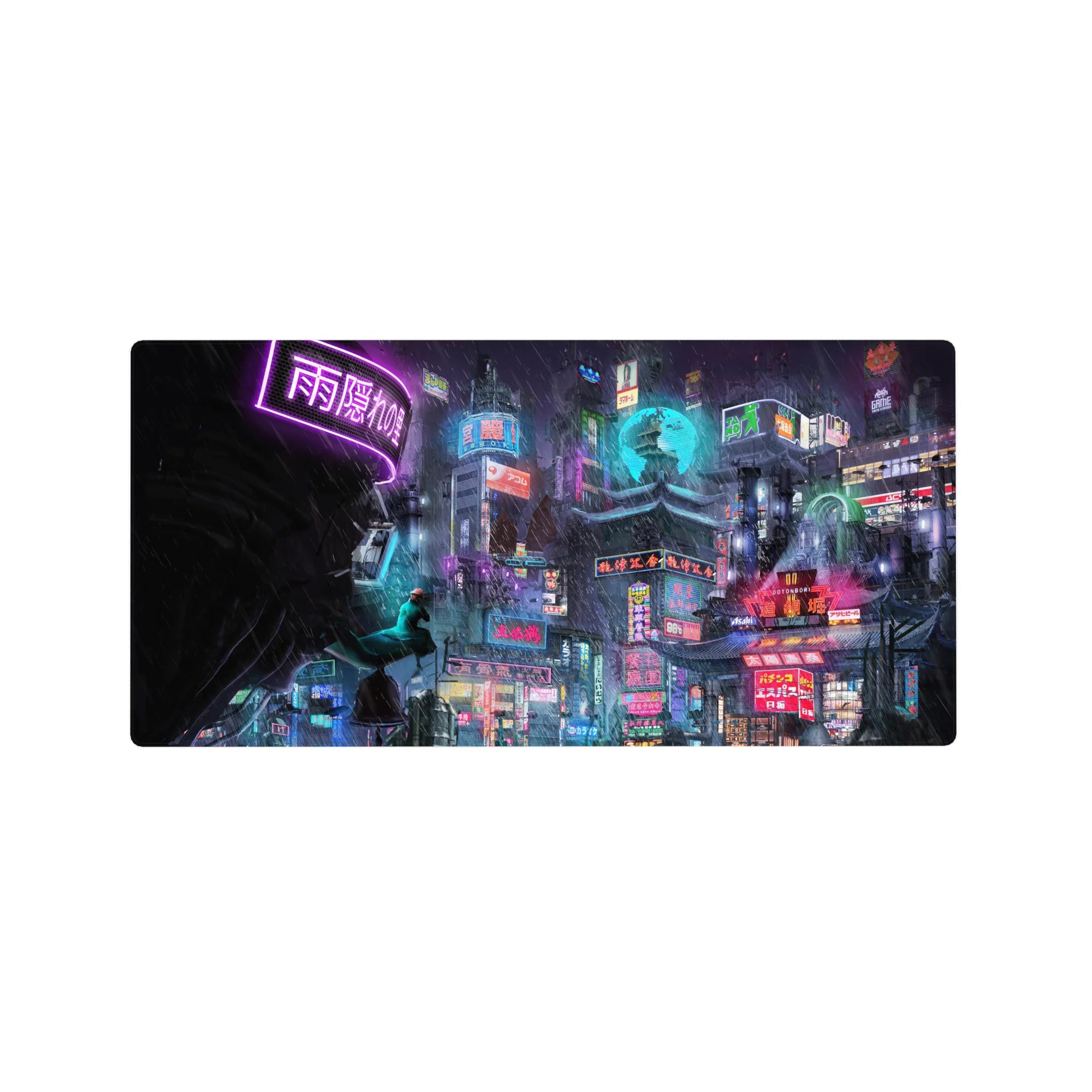 Fantasy Landscapes Deskmat | Mousepad | Deskpad - Neon Dystopia